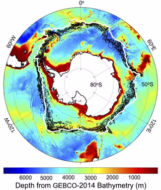 Localización del frente circumpolar antártico