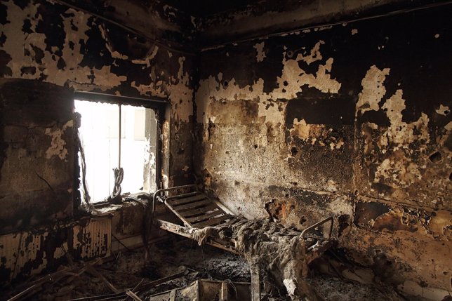 Habitación del hospital de Kunduz atacado en octub