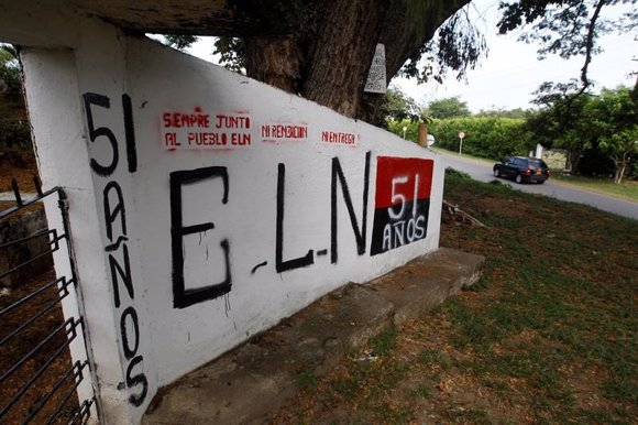PINTADA DEL ELN EN UN MURO