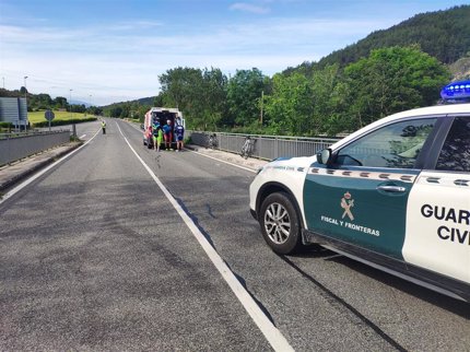 Un ciclista herido tras sufrir un accidente en Zabaldika