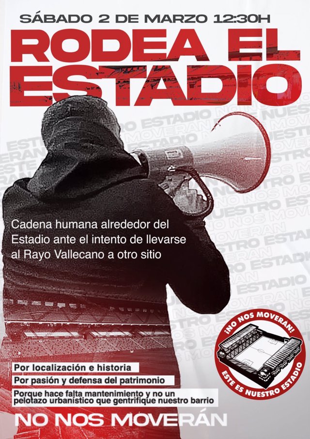 Una Cadena Humana Rodear Este S Bado El Estadio Del Rayo Para