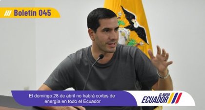 El Gobierno de Ecuador anuncia que este domingo 
