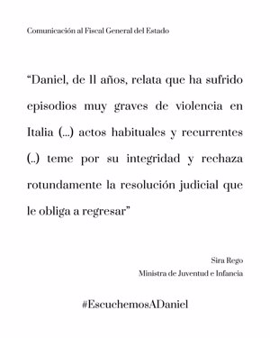 La ministra Rego recibe una carta 