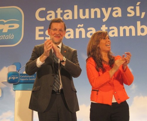 Mariano Rajoy y Alicia Sánchez Camacho (PP)