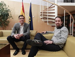 Reunión de Pedro Sánchez y Pablo Iglesias