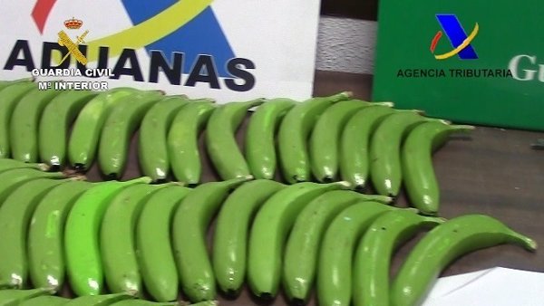Intervienen 17 kilos de cocaína escondidos en bananas y solapas de cajas en Valencia y Málaga