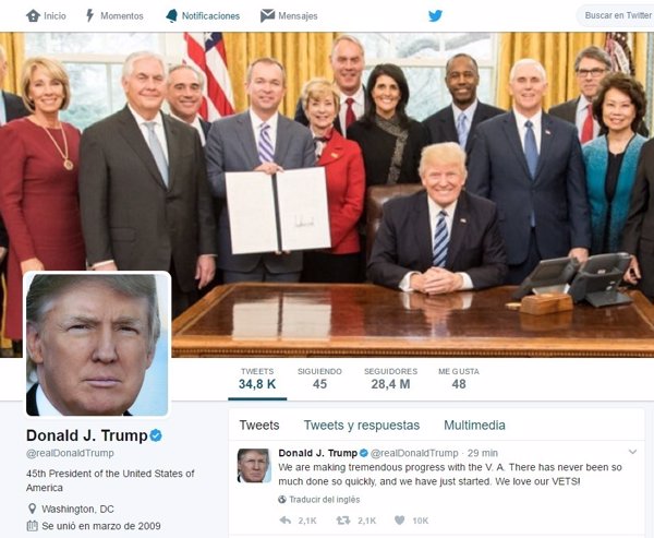 100 días y 486 'tuits' de Donald Trump como presidente de EEUU en Twitter