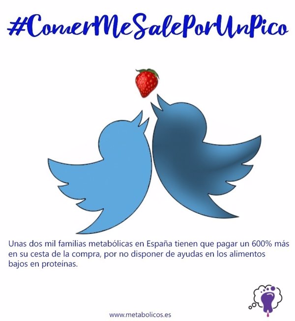 El colectivo de enfermos metabólicos hereditarios reclama ayudas para alimentación con la campaña #ComerMeSalePorUnPico