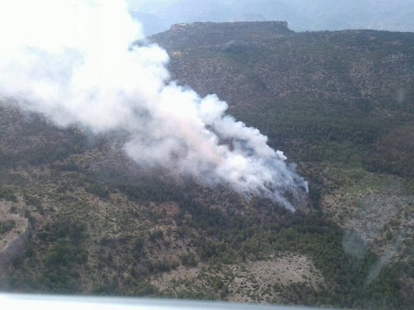 El fuego de Yeste (Albacete) está estabilizado y desciende a nivel 1 de emergencia