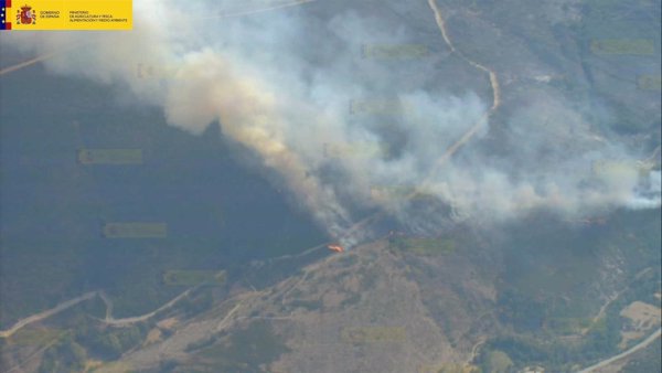 Medio Ambiente amplía a 15 el número de aeronaves que combaten el fuego declarado en Encinedo (León)