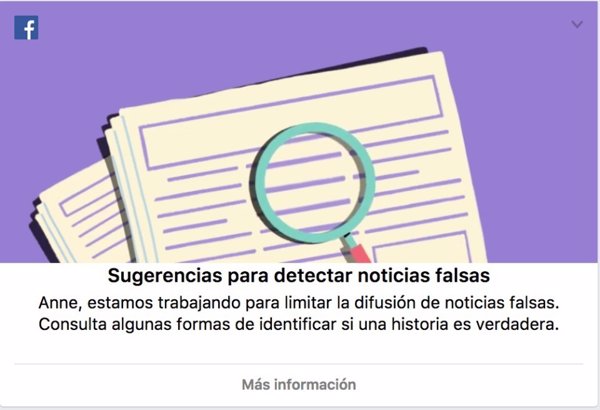 Facebook introduce una herramienta para enseñar a identificar las noticias falsas