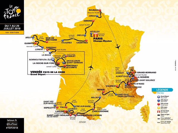Una contrarreloj en el País Vasco francés decidirá el podio final del Tour 2018