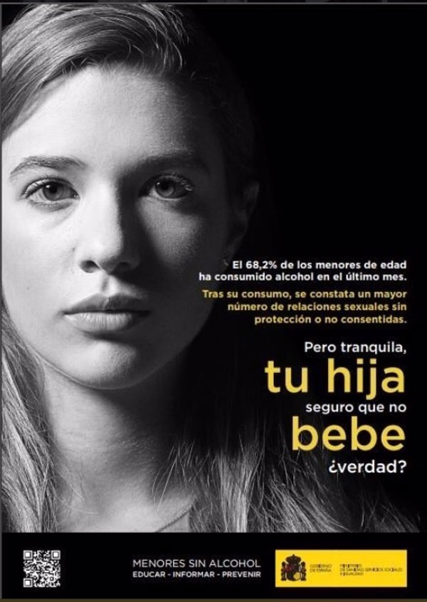 Sanidad retira un cartel de la campaña Menores sin Alcohol que vinculaba la ingesta en mujeres con violaciones