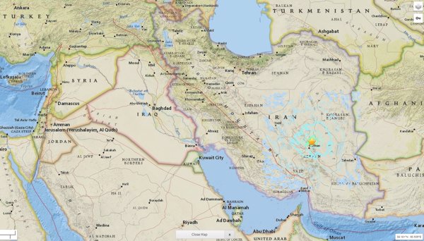 Registrado un terremoto de magnitud 5,9 en el sureste de Irán