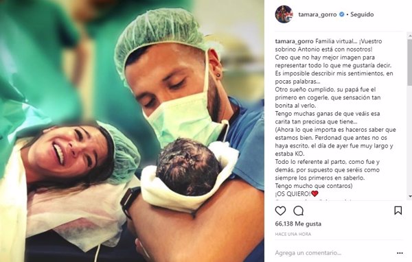Tamara Gorro ha dado a luz a su hijo Antonio