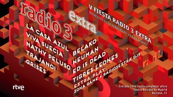 Radio 3 Extra celebra su quinto aniversario con actuaciones de La Casa Azul, Nathy Peluso y Viva Suecia