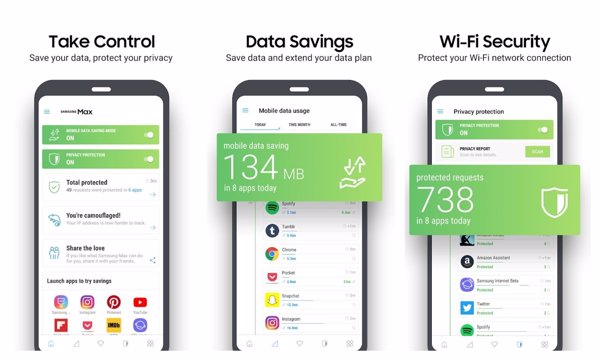 Samsung lanza una 'app' que gestiona el gasto de datos móviles y ofrece privacidad en la navegación a través de VPN