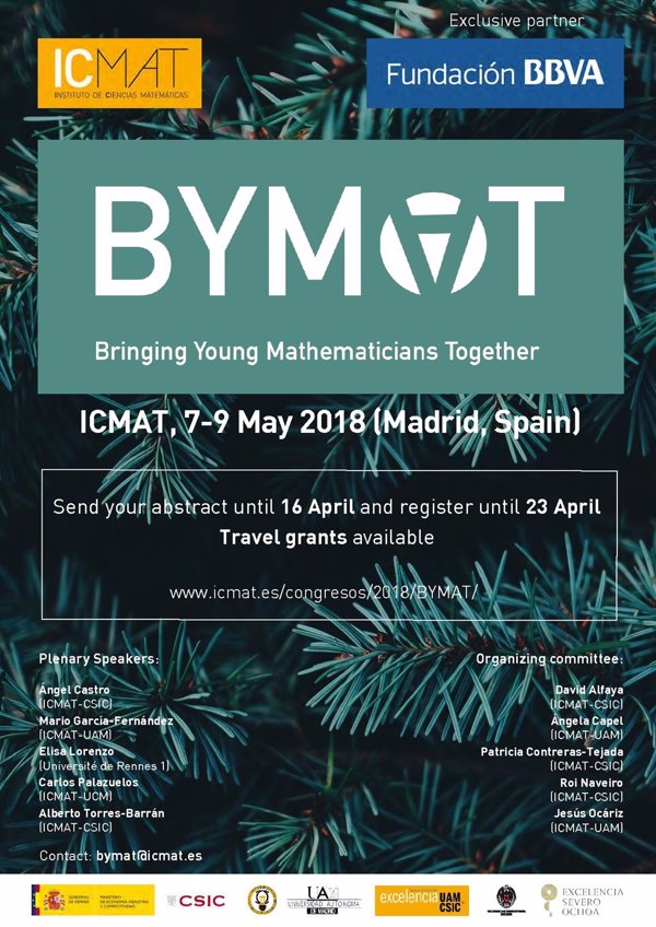 Estudiantes predoctorales internacionales en Matemáticas se reúnen la próxima semana en Madrid en el I congreso BYMAT