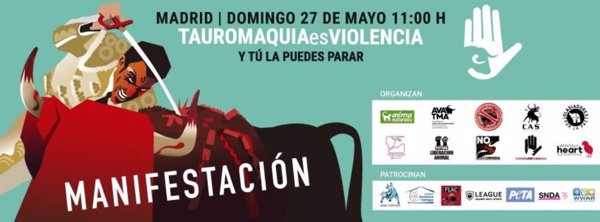 Asociaciones animalistas se manifestarán este domingo en Madrid para pedir la abolición de todos los festejos taurinos