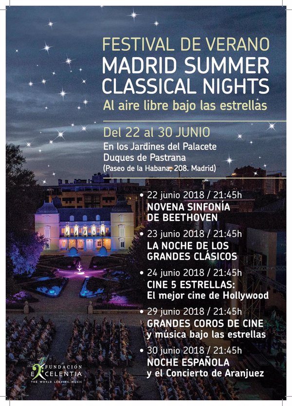 La Novena de Beethoven o el Concierto de Aranjuez, entre los conciertos del festival de verano de Fundación Excelentia