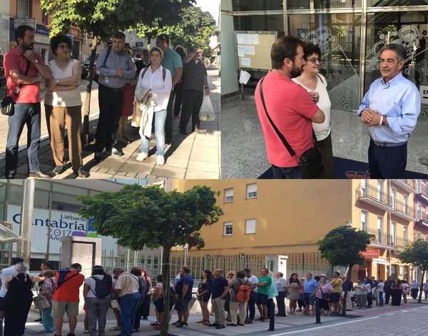 Revilla recibe a cientos de personas a la entrada del Gobierno de Cantabria