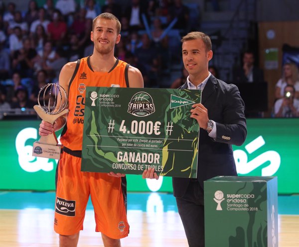 Matt Thomas (Valencia Basket), campeón del 'Concurso de Triples El Corte Inglés'