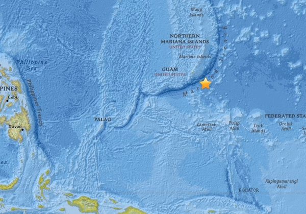 Registrado un terremoto de magnitud 6,4 frente a las costas de Guam