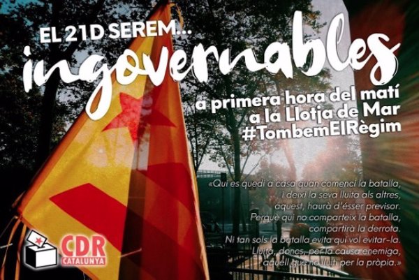 CDR, ANC y Òmnium movilizan al independentismo para boicotear el Consejo de Ministros del 21-D en Barcelona