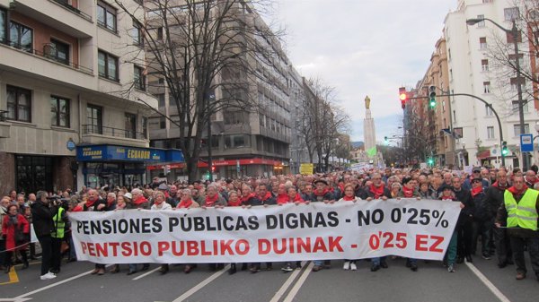 Miles de personas piden en Euskadi pensiones 