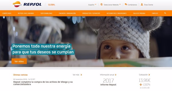 Repsol.com, elegida mejor web corporativa de España según la consultora Comprend