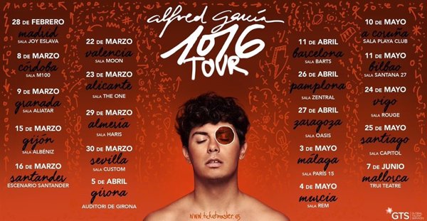Alfred García anuncia los conciertos de su '1016 Tour'