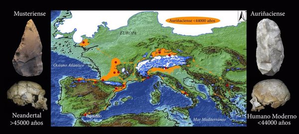 Los humanos modernos reemplazaron a los neandertales en el sur de España hace 44.000 años