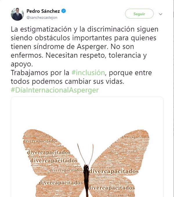 Sánchez dice que los pacientes con síndrome de Asperger 