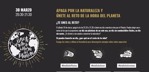 Unas 161 empresas se suman hoy a la campaña contra el cambio climático 'La Hora del Planeta'