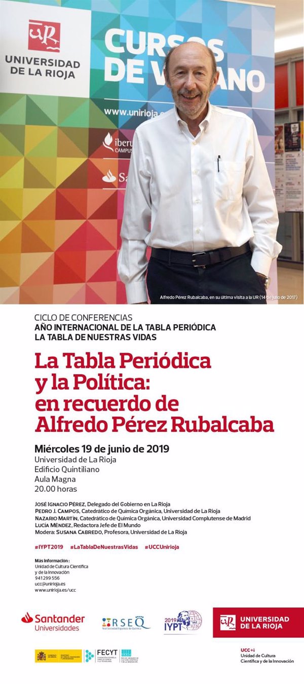 La Universidad de La Rioja realiza este miércoles un homenaje a Alfredo Pérez Rubalcaba a través de una mesa redonda