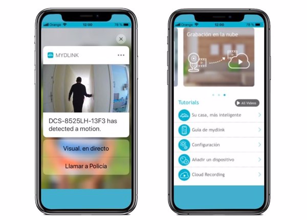 La 'app' mydlink añade las notificaciones emergentes al móvil con imagen y acceso a llamada de emergencia