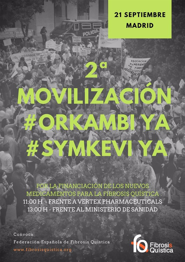 Afectados de fibrosis quística se manifiestan este sábado en Madrid para exigir la financiación de 'Orkambi' y 'Symkevi'