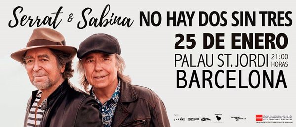 Serrat y Sabina recalan este sábado en Barcelona en su gira 'No hay dos sin tres'
