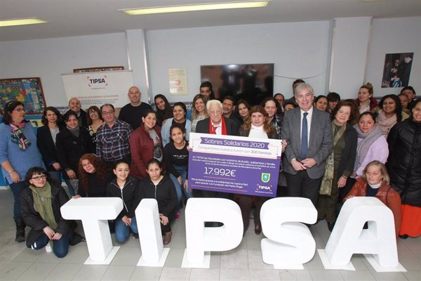 Tipsa concluye su campaña de sobres solidarios donando 32.000 euros a cuatro ONG