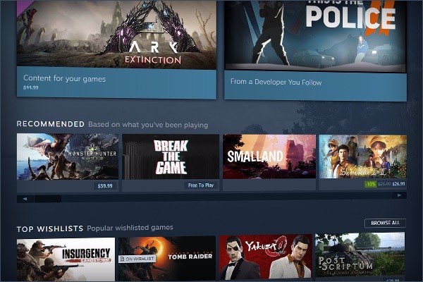 Steam presenta su sistema de recomendación de juegos según los hábitos de los usuarios