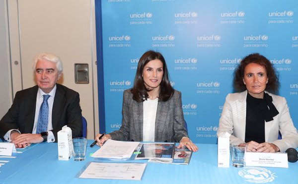 La Reina Letizia se reúne con UNICEF para conocer el trabajo de la organización en materia de alimentación y nutrición