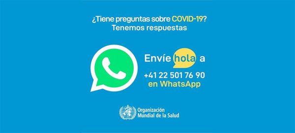 La OMS lanza la versión en español de un servicio de Whatsapp y Facebook de información del Covid-19