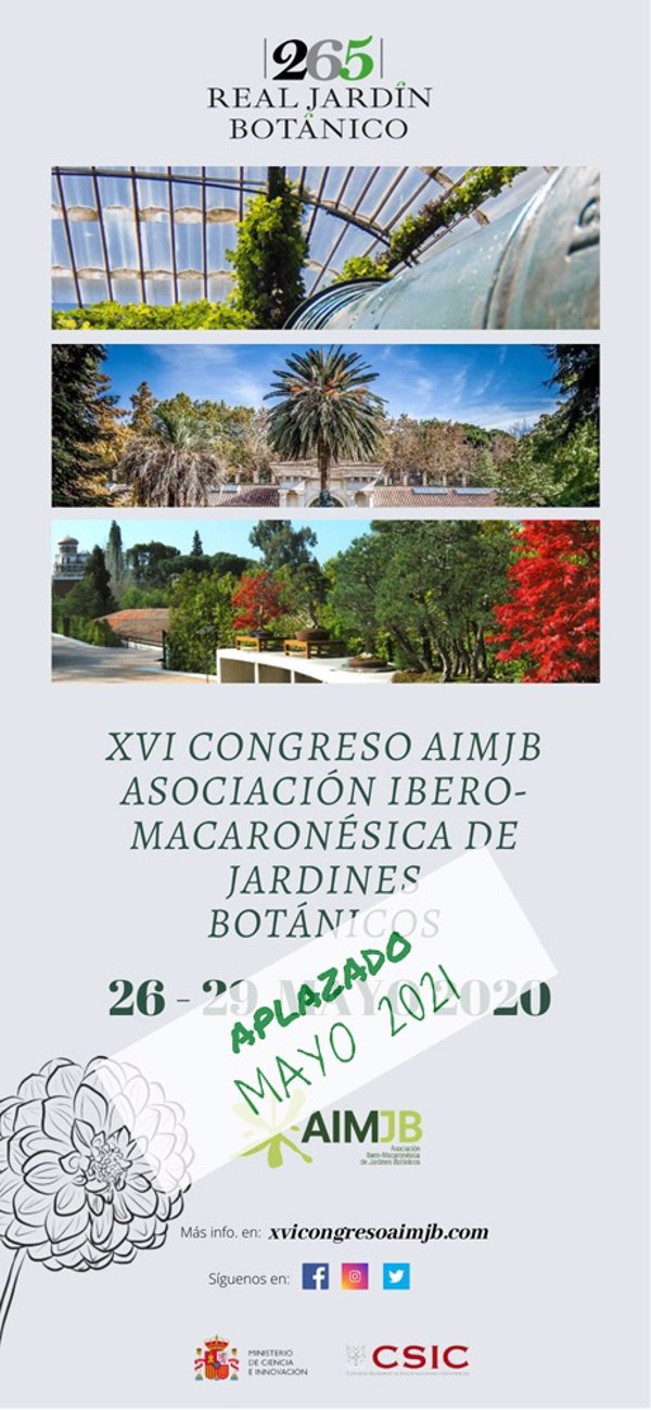 Aplazado el XVI Congreso de la Asociación Ibero Macaronésica de Jardines Botánicos a 2021
