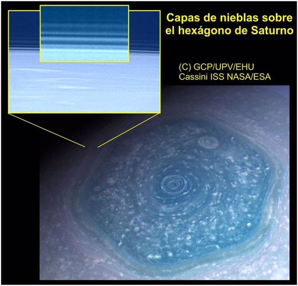 Científicos españoles descubren y caracterizan en Saturno el sistema de nieblas en capas 