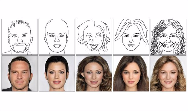 Esta IA recrea rostros realistas a partir de bocetos a mano, sin color e incompletos