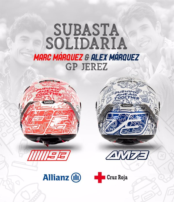 Los hermanos Márquez subastarán los cascos del GP España para luchar contra el coronavirus
