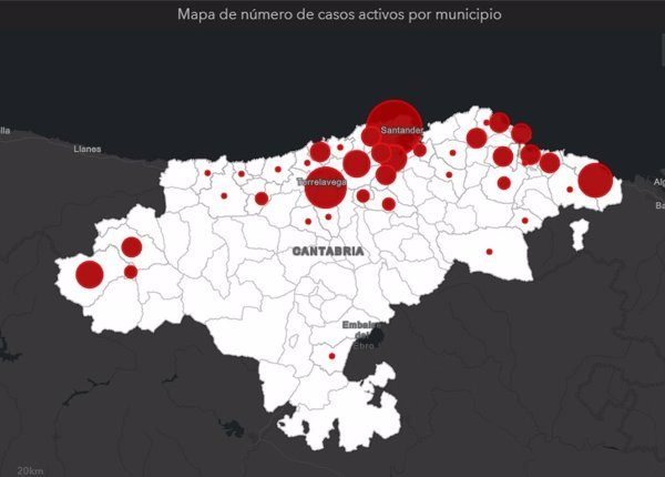Santander, Torrelavega y Castro concentran casi seis de cada diez casos activos