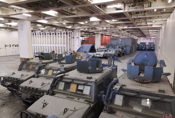 Llegan al Puerto de Castellón desde Irak vehículos y material militar participante en la Operación 'Inherent Resolve'