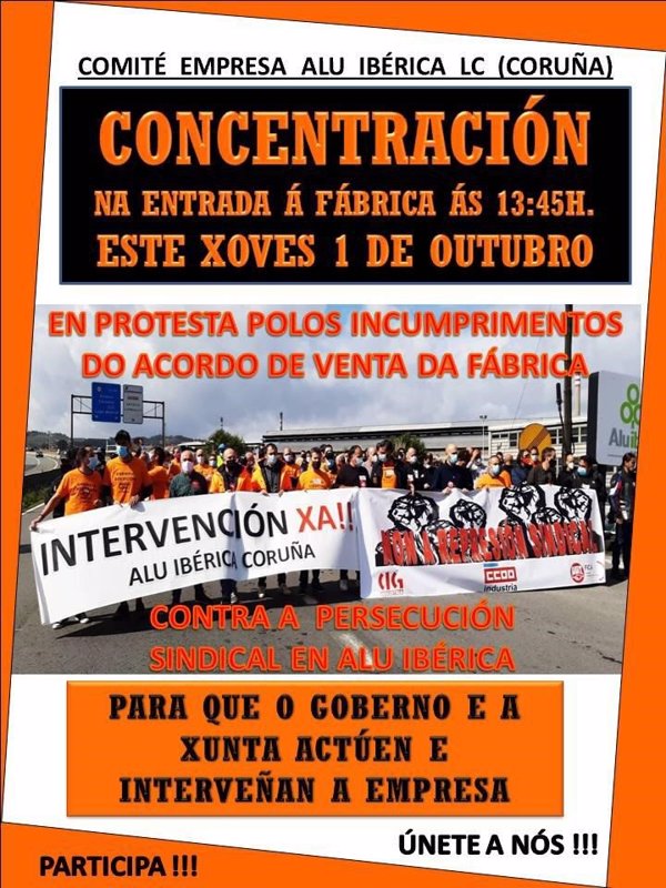 El comité de Alu Ibérica convoca una nueva protesta el jueves, mientras niega inversiones en la fábrica