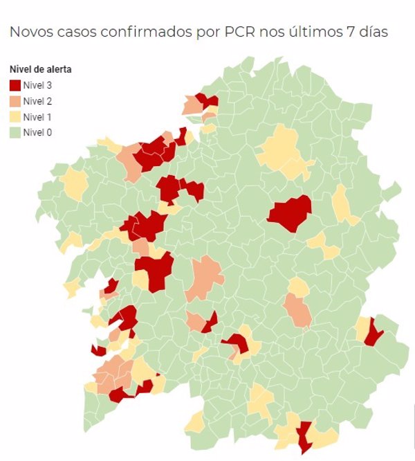 Ocho municipios gallegos más en alerta roja este miércoles, entre ellos Lugo, Pontevedra, A Estrada y Oleiros